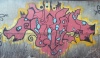 Розовый монстр граффити